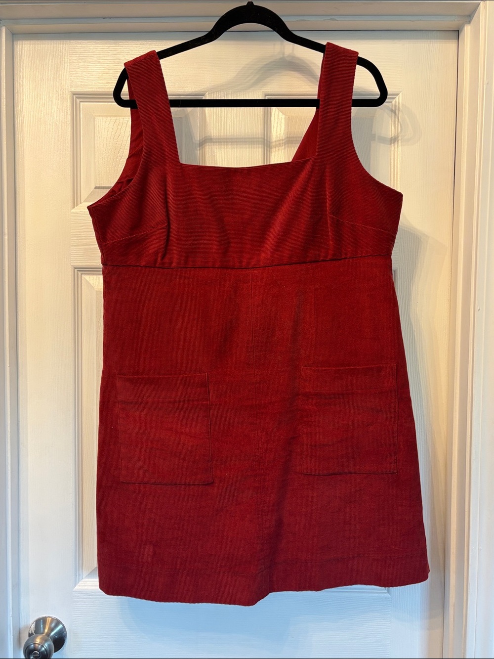 Banana Republic Red Corduroy Mini Dress with Front Pockets